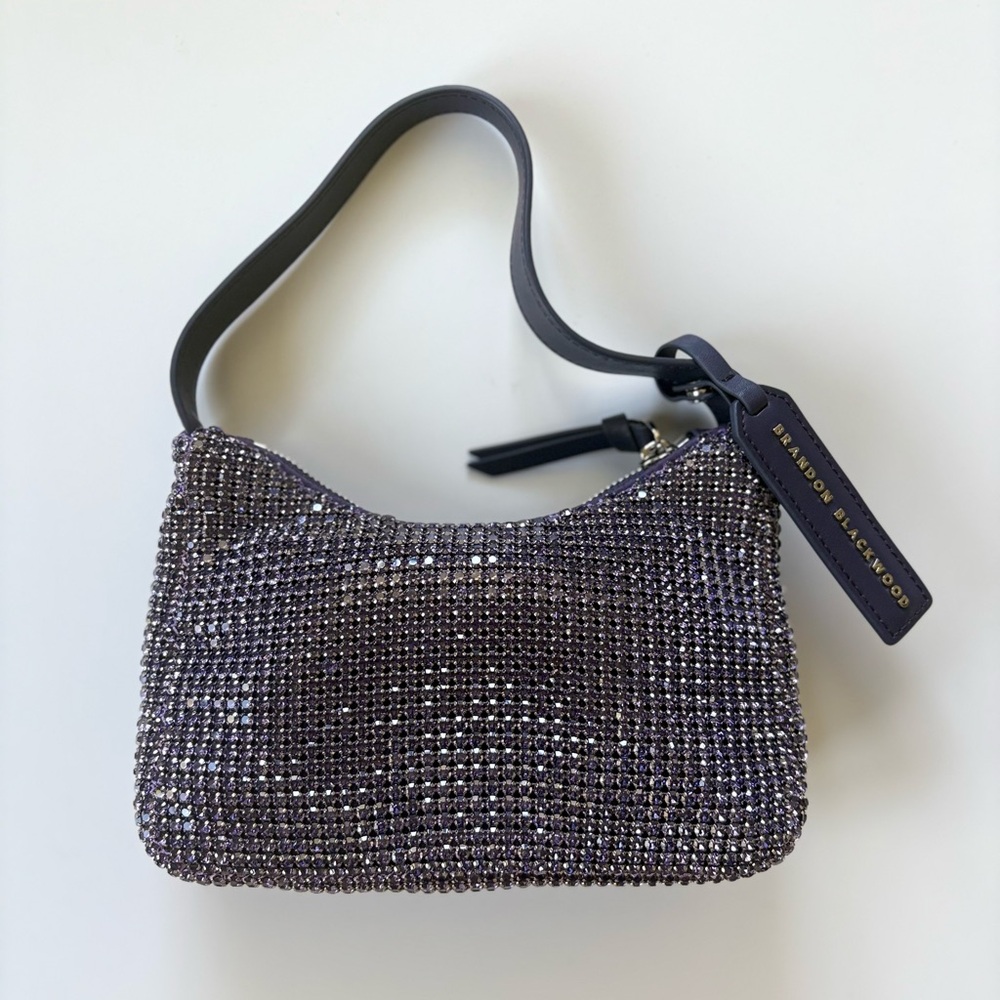 Brandon Blackwood Crystal Tanzanite Shoulder Bag - Picture 2 of 11
